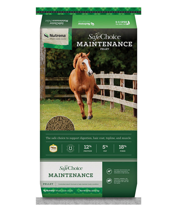 Nutrena SafeChoice Maintenance Horse Feed 50Lb