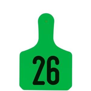 Y-tex 4 Star Numbered Large Cattle Id Ear Tags Green 26 - 50