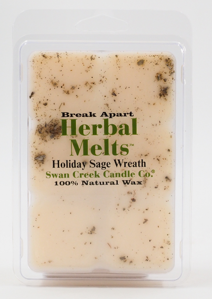 Swan Creek Candle Break-Apart Drizzle Melt Holiday Sage Wreath