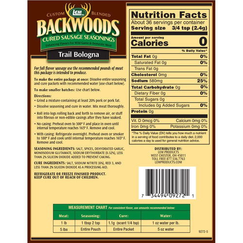 LEM Products Backwoods® Trail Bologna Cured Sausage Seasoning