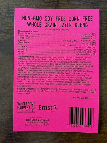 Ernst Grain & Livestock Wholesome Harvest Soy Free-Corn Free Whole Grain Layer Blend