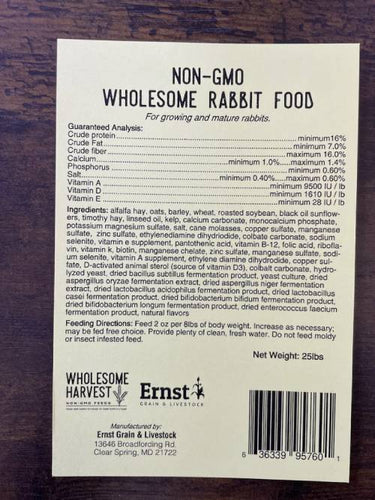 Ernst Grain & Livestock Wholesome Harvest Wholesome Rabbit Food