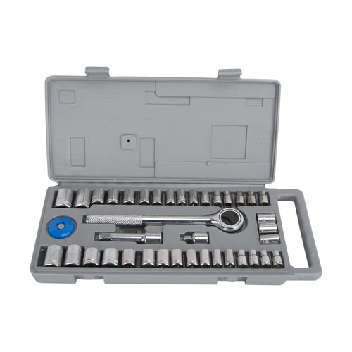 Vulcan SAE & Metric Socket Set Carbon Steel 1/4 & 3/8 Drive