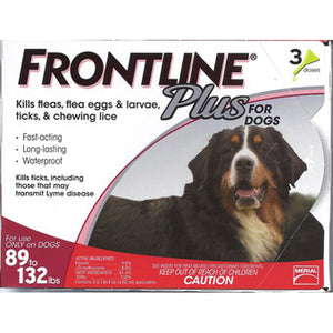 Frontline Plus for Dogs 89-132 lbs 3 Dose
