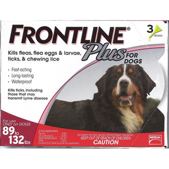 Frontline Plus for Dogs 89-132 lbs 3 Dose