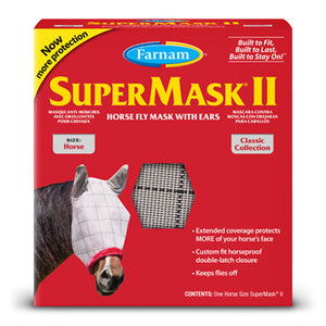 SUPERMASK II HORSE FLY MASK WITH EARS SZ HRSE