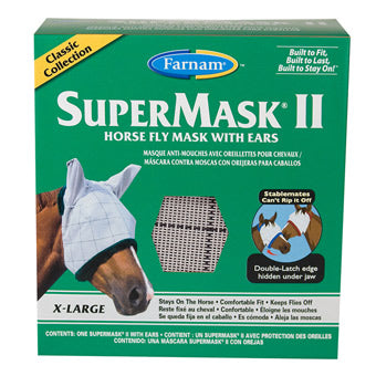 SUPERMASK II HORSE FLY MASK WITH EARS SZ XL