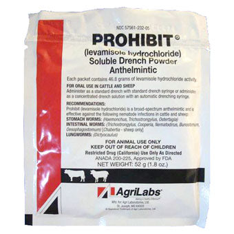 PROHIBIT SOLUBLE DRENCH POWDER ANTHELMINTIC 52 GM
