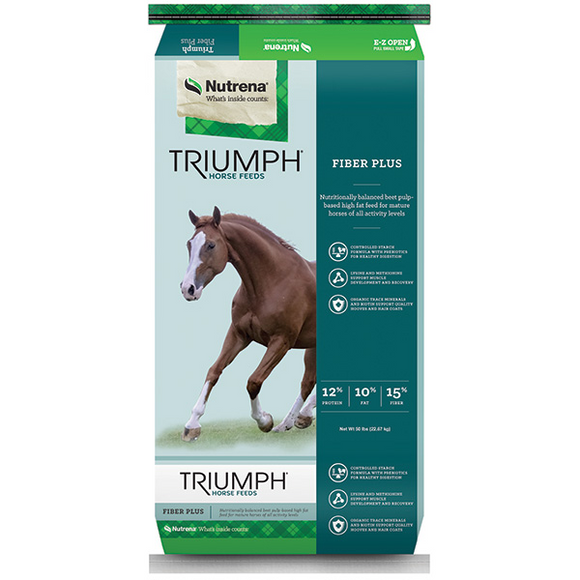 TRIUMPH FIBER PLUS TEXTURED HORSE FEED 50 LB