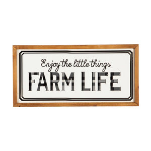 Enjoy the Little Things Farm Life Metal and Wood Wall