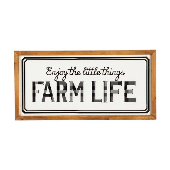 Enjoy the Little Things Farm Life Metal and Wood Wall
